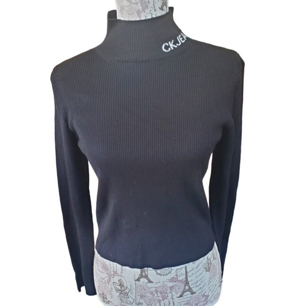 Calvin Klein Jeans ribbed knitt long sleeve turtle neck. CK jeans size M